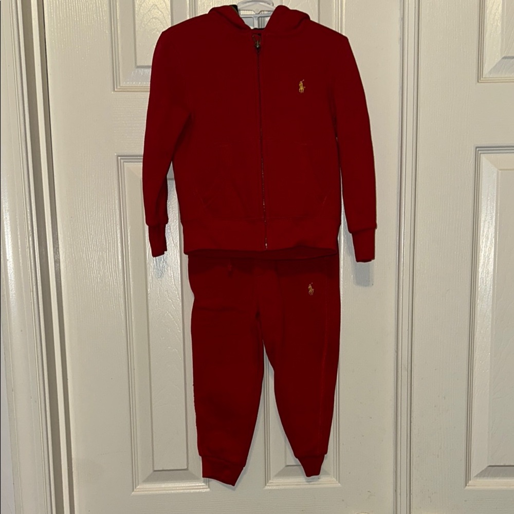 Ralph Lauren Red Sweatpants Matching Set